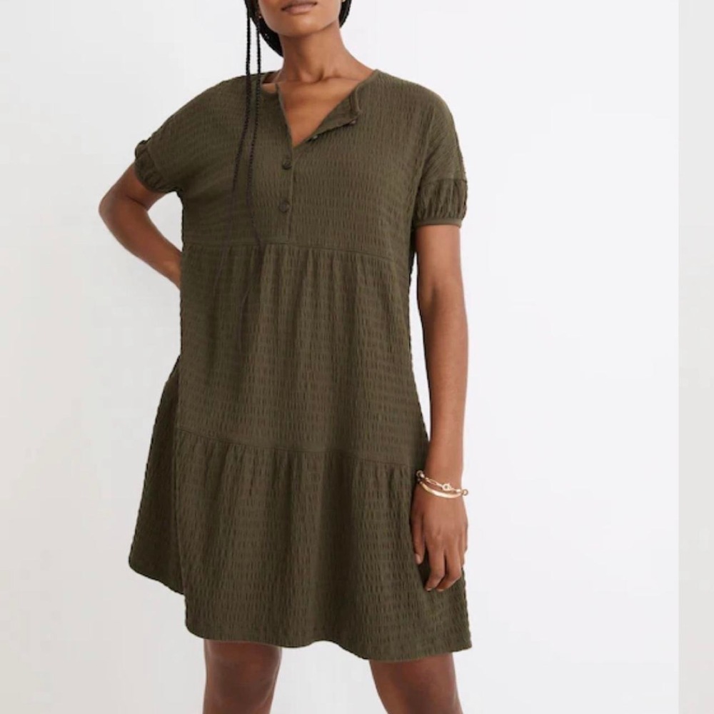 Madewell Olive Green Dress -Fall Layer Boho Cottagecore Size L , XL